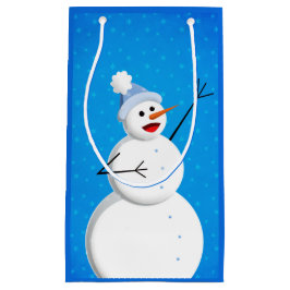 Blue Winter Happy Snowman Kleine Geschenktüte