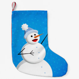 Blue Winter Happy Snowman Kleiner Weihnachtsstrumpf
