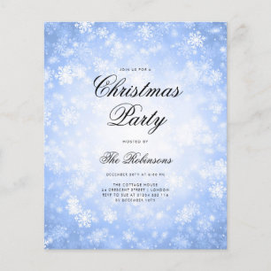 Blue Winter Holiday Einladungsprogramm & Menü