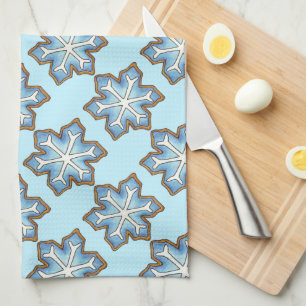 Blue Winter Holiday Hanukkah Weihnachten Schneeflo Handtuch