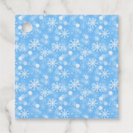 Blue Winter Holiday Snowflake Pattern Geschenketik Geschenkanhänger