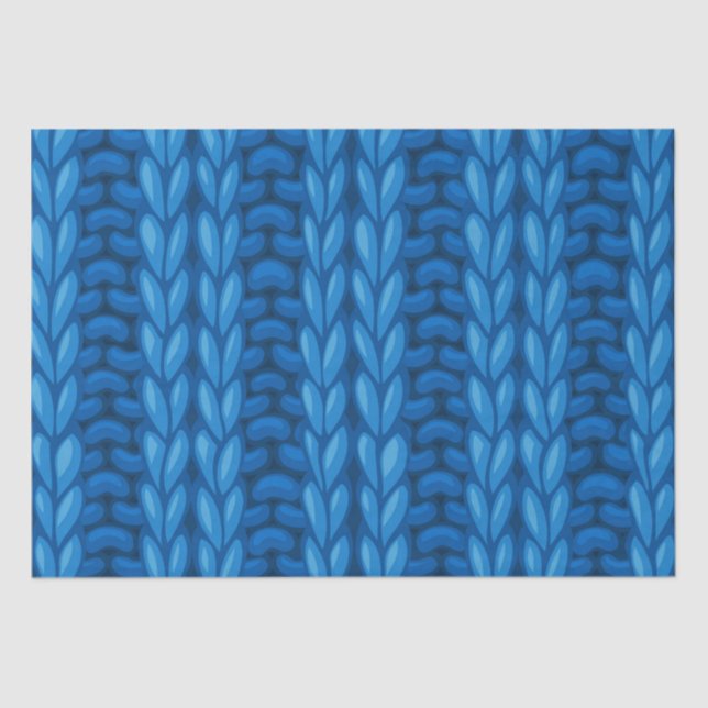 Blue Winter Knitting Wooly Muster Seidenpapier (Vorderseite)