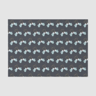 Blue Winter Mittens mit Herz-Muster Seidenpapier