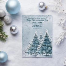 Blue Winter Onederland 1er anniversaire Invitation