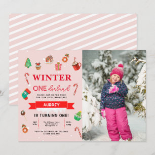 Blue Winter Onederland Erster Geburtstag Einladung