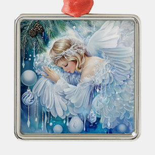 Blue Winter Ornament Aus Metall