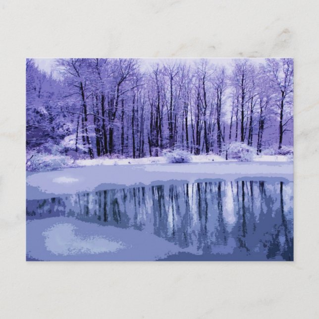 Blue Winter Pond Postkarte (Vorderseite)