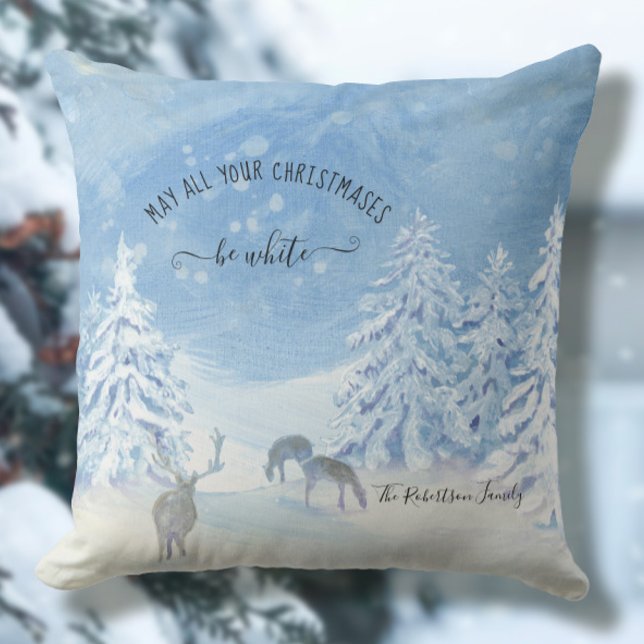 Blue Winter Snow Weihnachten ist der Name der weiß Kissen (Von Creator hochgeladen)