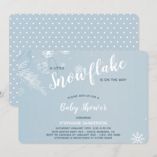 Blue Winter Snowflake Babydusche für Jungen Einladung