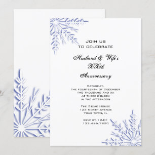 Blue Winter Snowflakes Anniversaire Invitation de 
