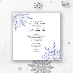 Blue Winter Snowflakes Bridal Dusche Einladung