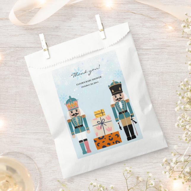 Blue Winter Snowflakes Nutcracker Baby Dusche Geschenktütchen (Ausgeschnitten)