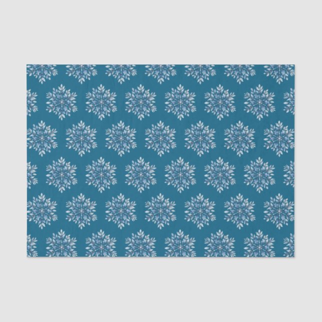 Blue Winter Snowflakes Seidenpapier (Vorderseite)