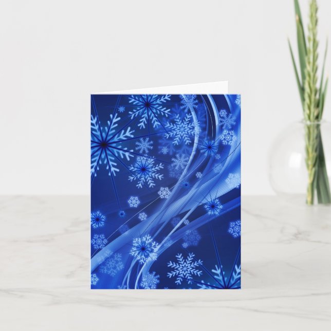 Blue Winter Snowflakes Weihnachten (Vorderseite)