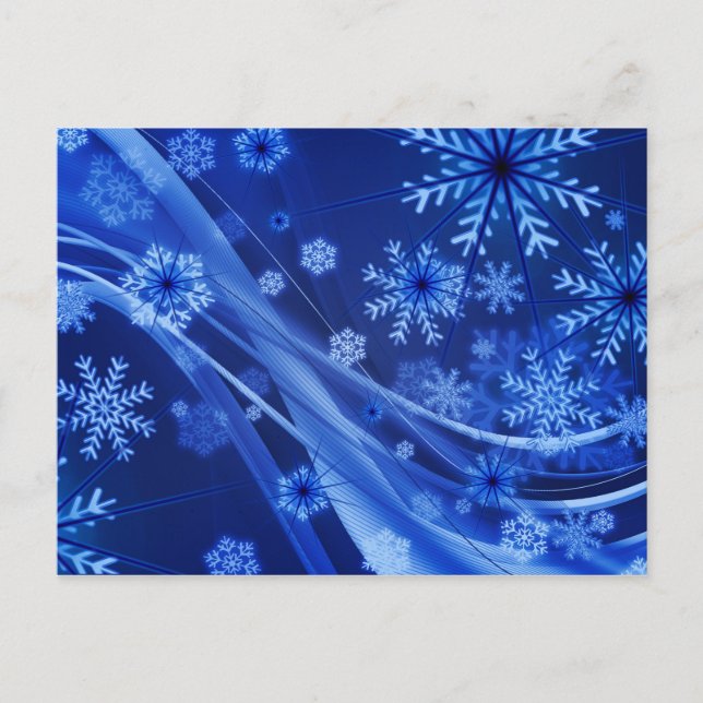 Blue Winter Snowflakes Weihnachten (Vorderseite)