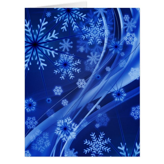Blue Winter Snowflakes Weihnachten (Vorderseite)