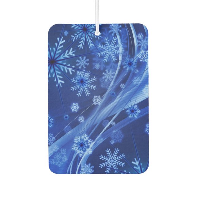Blue Winter Snowflakes Weihnachten Autolufterfrischer (Vorderseite)