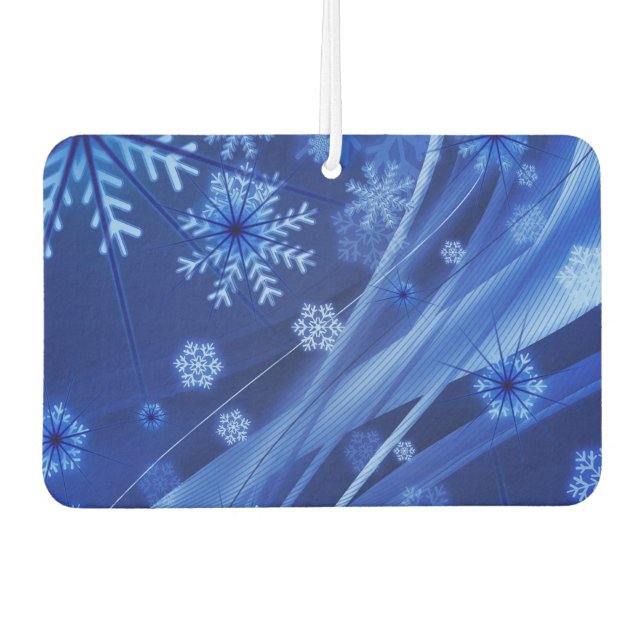 Blue Winter Snowflakes Weihnachten Autolufterfrischer (Vorderseite)