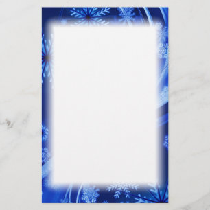 Blue Winter Snowflakes Weihnachten Briefpapier