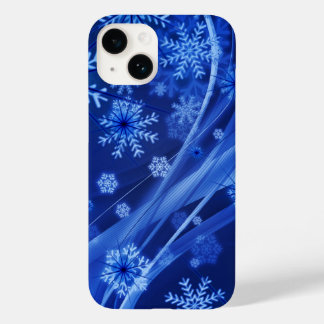 Blue Winter Snowflakes Weihnachten Case-Mate iPhone 14 Hülle