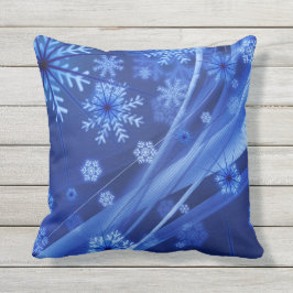 Blue Winter Snowflakes Weihnachten Kissen