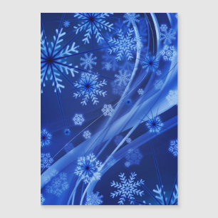 Blue Winter Snowflakes Weihnachten Magnetkarte