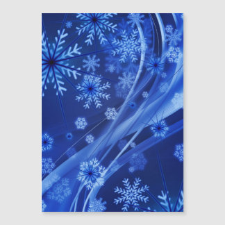 Blue Winter Snowflakes Weihnachten Magnetkarte