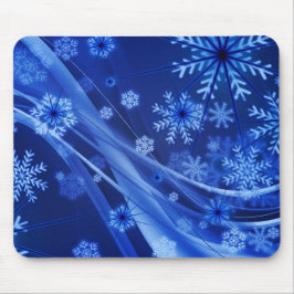 Blue Winter Snowflakes Weihnachten Mousepad