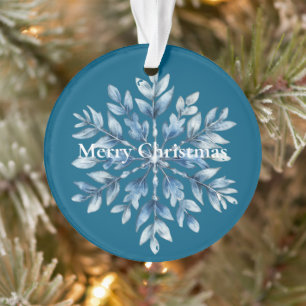 Blue Winter Snowflakes Weihnachten Ornament