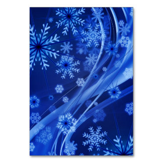 Blue Winter Snowflakes Weihnachten Tischnummer