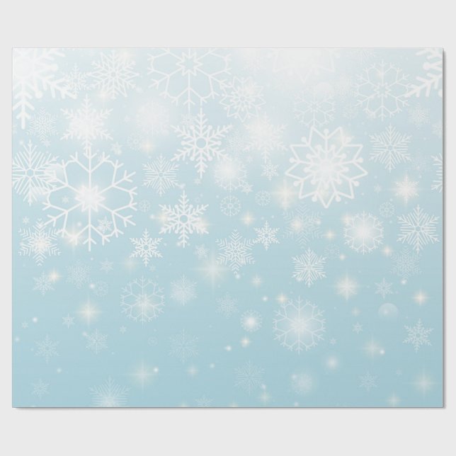 Blue winter snowflakes wrapping paper roll geschenkpapier (Flach)