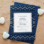 Blue Winter Strick Boy Christmas Baby Shower Einladung<br><div class="desc">Blue Winter Strick Boy Christmas Baby Dusche Einladung</div>