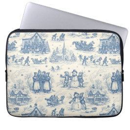 Blue Winter Toile Chinoiserie Laptopschutzhülle