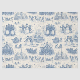 Blue Winter Toile Chinoiserie Seidenpapier