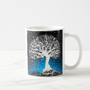 Blue Winter Tree - Schnee Kaffeetasse