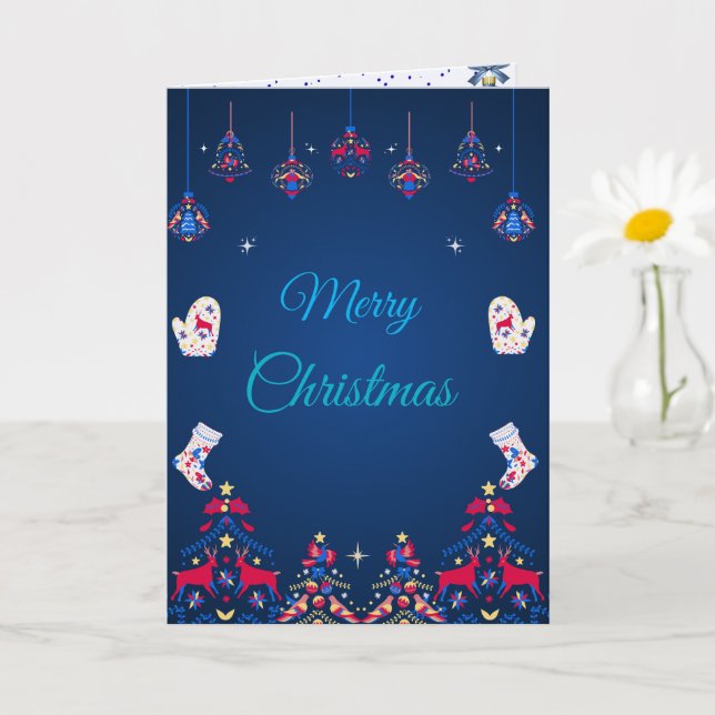 Blue Winter Wishes Karte (Kleine Pflanze)