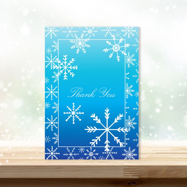 Blue Winter Wonderland Baby Dusche Vielen Dank Dankeskarte (Von Creator hochgeladen)