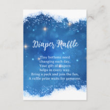 Blue Winter Wonderland Diaper Raffle Card