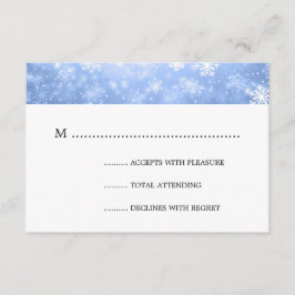 Blue Winter Wonderland Elegante Wedding UAWG RSVP Karte