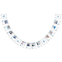 Blue Winter Wonderland photo bunting banner