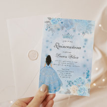 Blue Winter Wonderland Quinceanera Einladung