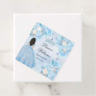 Blue Winter Wonderland Quinceanera Party Geschenkanhänger