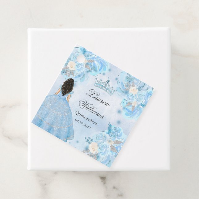 Blue Winter Wonderland Quinceanera Party Geschenkanhänger (Beispiel)