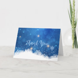 Blue Winter Wonderland Thank You Card | Snowflakes Dankeskarte