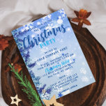Blue Winter Wonderland Weihnachten Party Einladung<br><div class="desc">Personalisiertes Weihnachts-Corporate Party Einladung-Design mit Schneeflocken,  Wintergrün und Sternen auf blauem Gradientenhintergrund. Der Text ist vollständig anpassbar. Zum Ändern verwenden Sie die Option Personalize. Weitere Änderungen,  z. B. Änderungen am Schriftart,  am Schriftart oder am Textlayout,  können Sie mit der Option Design bearbeiten durchführen.</div>
