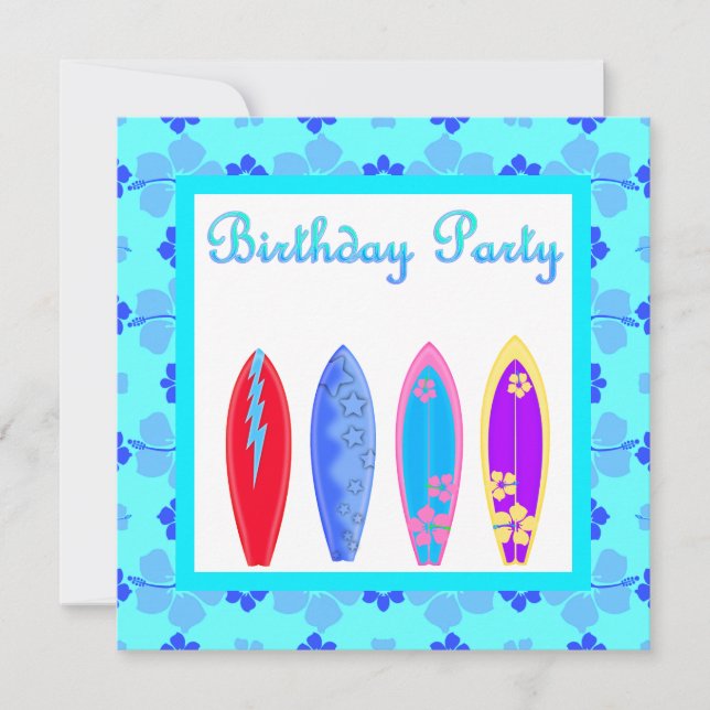 BLUE WIPE SORT ANNIVERSAIRE FÊTE INVITATION aqua (Devant)