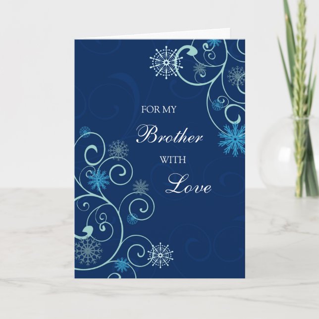 Blue Wirbel Brother Frohe Weihnachtskarte Feiertagskarte (Vorderseite)