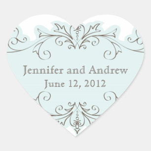 Blue Wirbel Gastgeschenk Hochzeit Stickers
