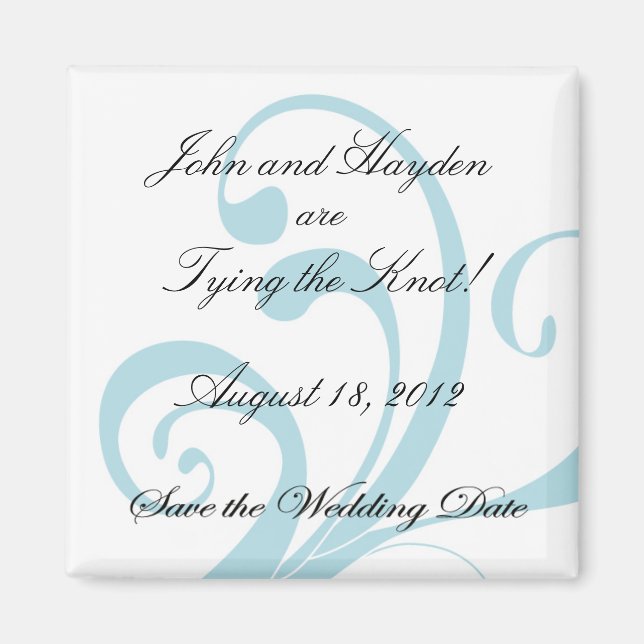 Blue Wirbel Rettete das Magnet für das Hochzeitste (Vorne)