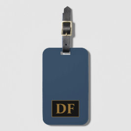 Blue with Gold Initials Gepäckmarke Gepäckanhänger